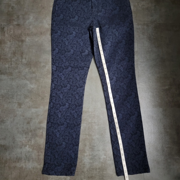 NYDJ Jade Leggings, Navy Blue, Jacquard floral, Women's Size 0 - Picture 6 of 8